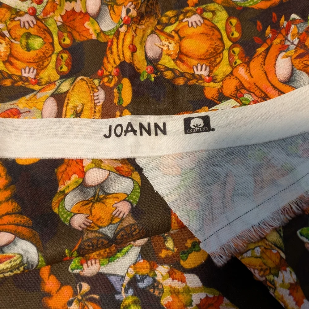 Cotton Fabric With Fall Gnomes - Picture 2 of 2